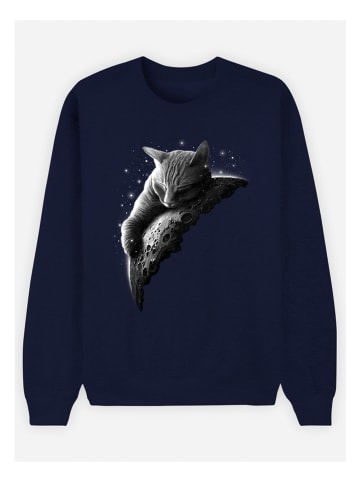 WOOOP Bluza "Moon Cat" w kolorze granatowym