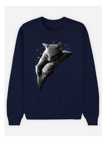 WOOOP Sweatshirt "Moon Cat" donkerblauw