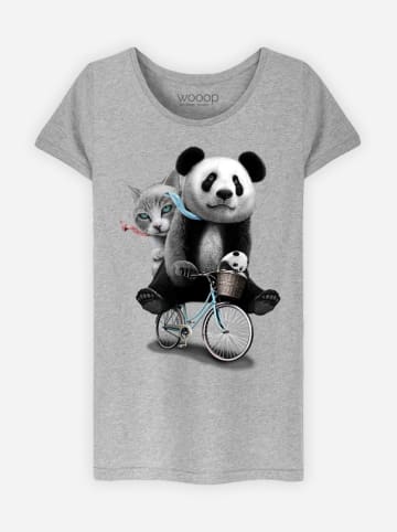 WOOOP Shirt "Panda Bicycle" grijs