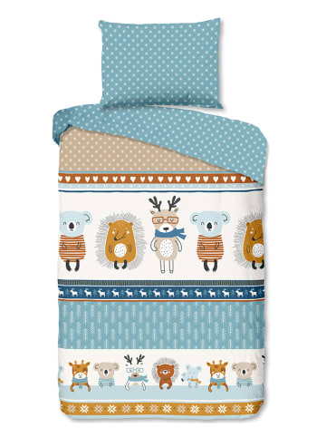 Good Morning Flanellen beddengoedset "Woodland" meerkleurig
