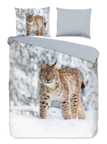Good Morning Komplet pościeli flanelowej "Lynx" w kolorze szarym