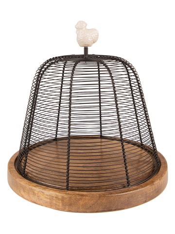 Clayre & Eef Cloche zwart/naturel - (H)24 x Ø 24 cm