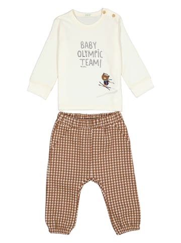 Benetton 2-delige outfit wit/beige