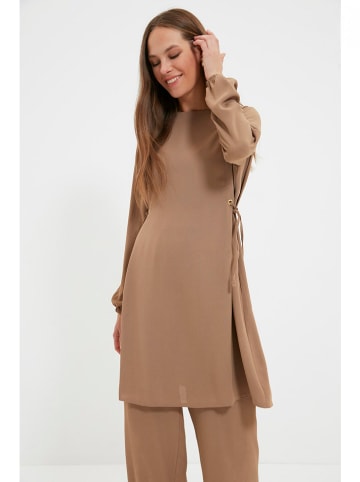 trendyol 2-delige outfit donkerbeige