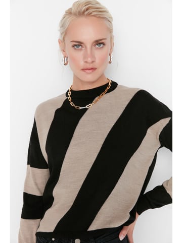 trendyol Sweter w kolorze beżowo-czarnym