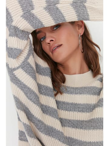 trendyol Pullover in Creme/ Grau