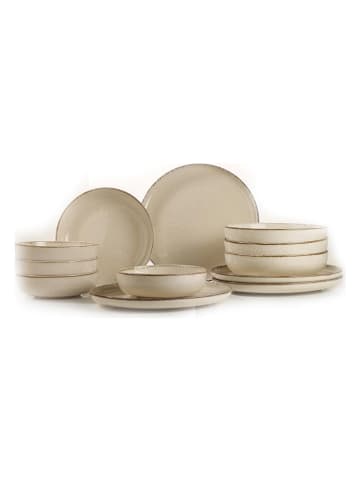 Hermia 12-częściowy zestaw w kolorze kremowym