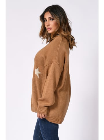 Plus Size Company Sweter "Louisie" w kolorze karmelowym