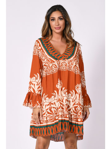 Plus Size Company Kleid "Sibyl" in Orange/ Creme