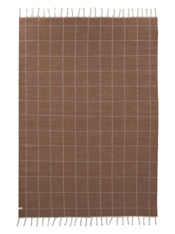 OYOY living design Tapijt "Grid" lichtbruin/beige - (L)200 x (B)140 cm