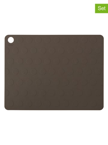 OYOY living design 2-delige set: placemats "Dotto" antraciet - (L)45 x (B)35 cm