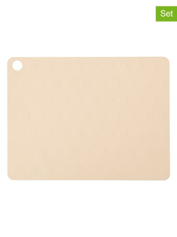 OYOY living design 2-delige set: placemats "Dotto" beige - (L)45 x (B)35 cm