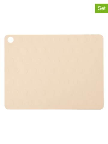 OYOY living design 2er-Set: Tischsets "Dotto" in Beige - (B)45 x (H)35 cm