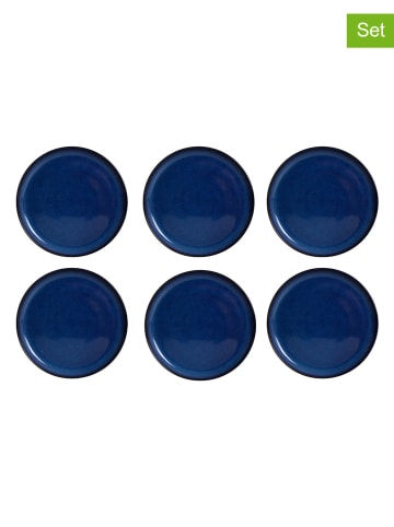 Ard'time 6er-Set: Dessertteller "Blue moon" in Blau - Ø 20 cm