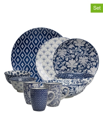 Ard'time 30-delig combiservies "Majorelle" blauw/wit