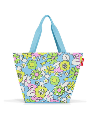 Reisenthel Shopper bag "M" w kolorze błękitnym ze wzorem - 51 x 30,5 x 26 cm