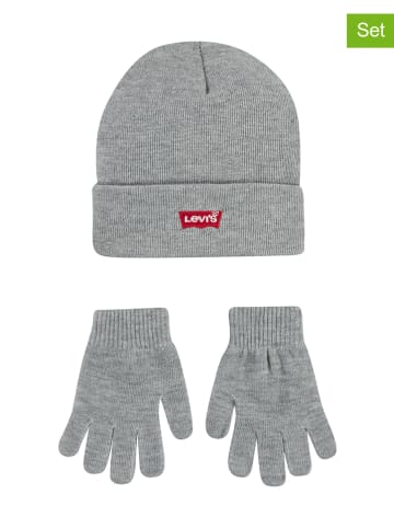 Levi's Kids 2tlg. Set: Mütze und Handschuhe in Grau
