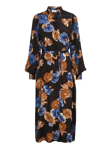 Kaffe Jurk "Florina" camel/zwart/blauw