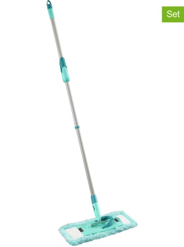 Leifheit Nakładki (2 szt.) "Clean TwistM Ergo static plus" w kolorze turkusowym do mopa