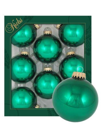 Krebs Glas Lauscha Kerstballen groen - 8 stuks
