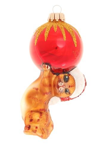 Krebs Glas Lauscha Bombka w kolorze czerwono-brązowym - dł. 12 cm