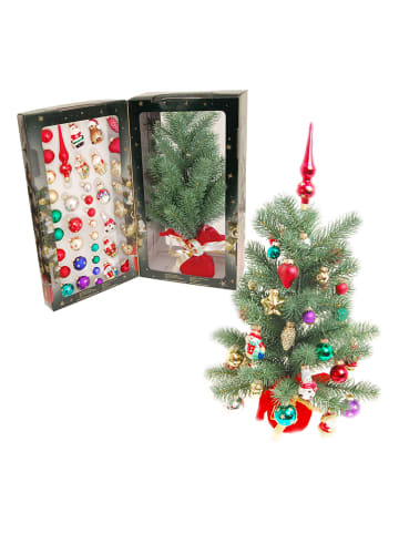 Krebs Glas Lauscha Mini-kerstboom met glazen decoratie groen/meerkleurig - (L)45 cm