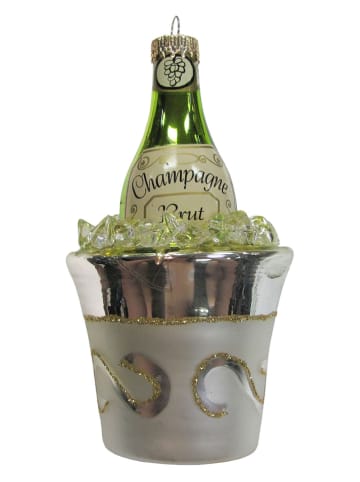 Krebs Glas Lauscha Bombka w kolorze szarym - dł. 14 cm