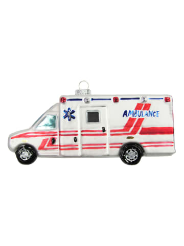 Krebs Glas Lauscha Kerstboomversiering "Ambulance" wit - (L)14 cm