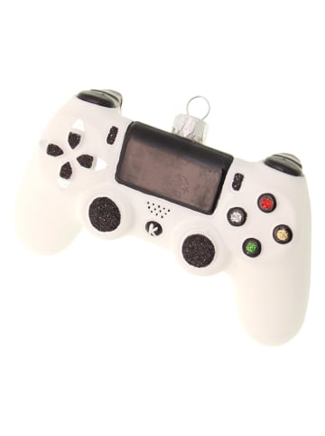 Krebs Glas Lauscha Christbaumornament "Controller B" in Weiß - (L)11 cm