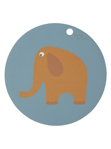 OYOY mini Placemat "Elephant" blauw - Ø 39 cm