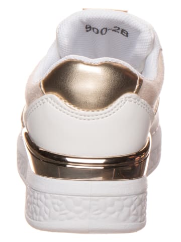 Rock & Joy Sneakers wit/goudkleurig