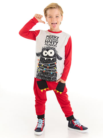 Denokids 2tlg. Outfit "New Year Monster" in Rot/ Creme