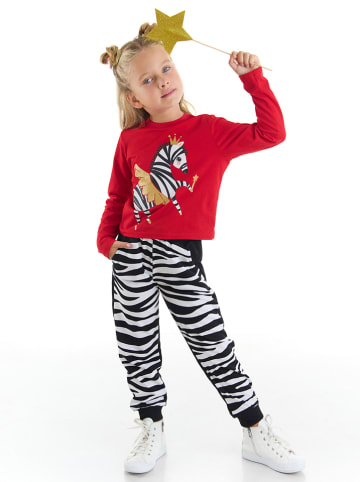Denokids 2-delige outfit "Balerina Zebra" rood/zwart/wit