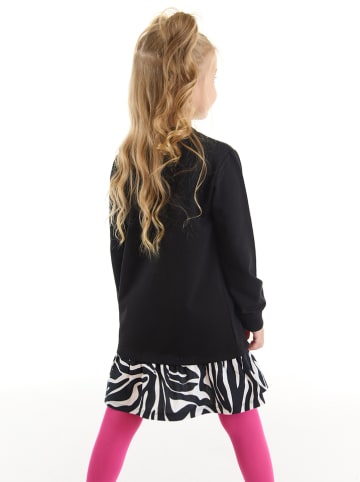 Denokids Sukienka "Heart Stickers" w kolorze czarnym ze wzorem