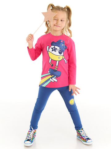 Denokids 2-delige outfit "Skater Panda" roze/blauw