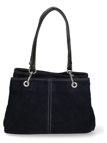 Chiara Ferretti Leren schoudertas donkerblauw - (B)24 x (H)19 x (D)11 cm