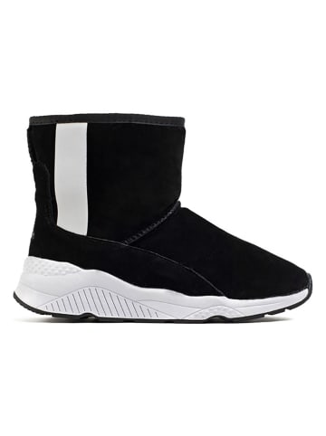NICEBAY Leren winterboots "Staff" zwart/wit