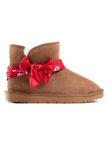 NICEBAY Leren winterboots "Waldeck" lichtbruin