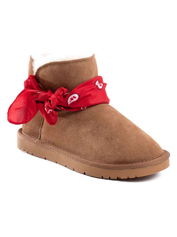 NICEBAY Leren winterboots "Waldeck" lichtbruin