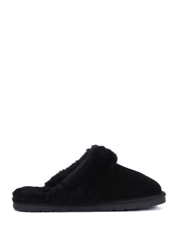 NICEBAY Leren pantoffels "Emila" zwart
