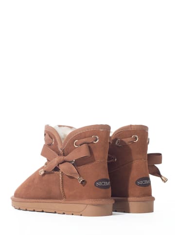 NICEBAY Leren boots "Batia" lichtbruin