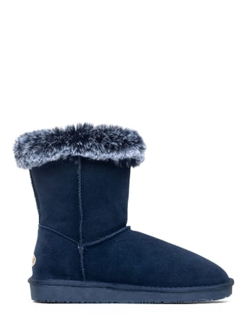 NICEBAY Leren winterboots "Bllisa" donkerblauw