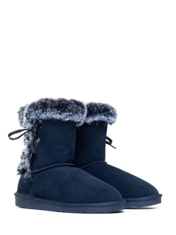 NICEBAY Leren winterboots "Bllisa" donkerblauw