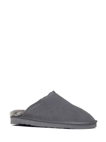 NICEBAY Leren pantoffels "Huch" grijs