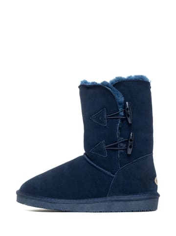 NICEBAY Leren winterboots "Branch" donkerblauw