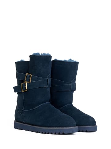 NICEBAY Leren boots "Mells waterproof" donkerblauw