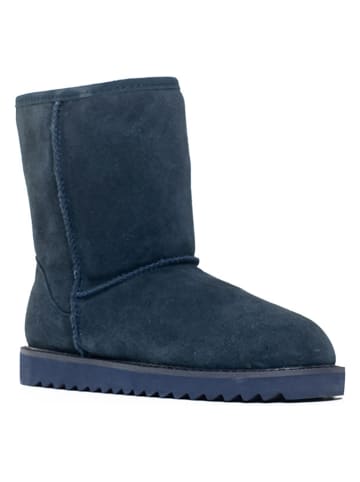 NICEBAY Skórzane botki "Stour waterproof" w kolorze granatowym
