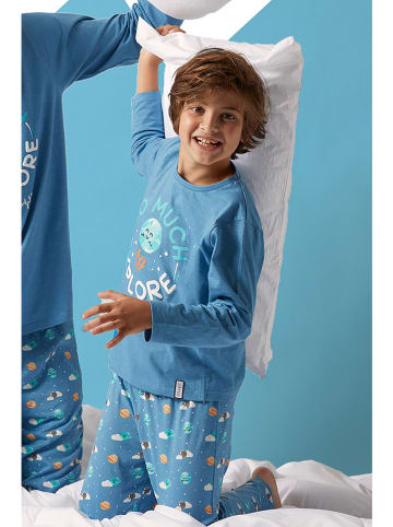 admas Pyjama blauw/meerkleurig