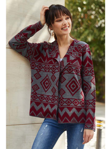 Milan Kiss Cardigan in Bordeaux/ Grau