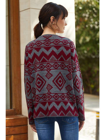 Milan Kiss Cardigan in Bordeaux/ Grau